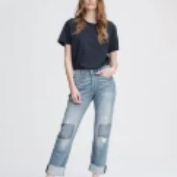 Rag & Bone Rosa Mid-Rise Patchwork Boyfriend Jeans Size 28 - Picture 2 of 14